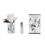 Cote Noire Perfumed Natural Touch Rose Bud - Champagne Pink - Silver & Clear Glass