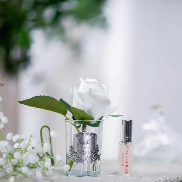 Cote Noire Perfumed Natural Touch Rose Bud - Ivory White Cote Noire (Silver & Clear Glass) - Beauty Affairs 2