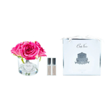 Cote Noire Perfumed Natural Touch Five Roses Magneta - Siver & Clear Glass