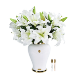 Cote Noire Imperial Lilies - White / White Vase