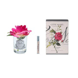 Cote Noire Perfumed Natural Touch Single French Rose - Magenta - Silver & Clear Glass