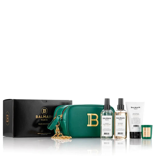 Balmain Limited Edition Signature Pouch Green FW22 - Beauty Affairs2