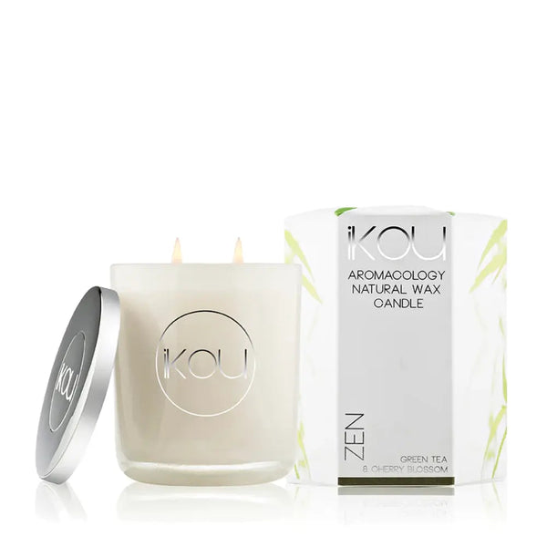 iKOU Aromacology Eco-Luxury Candle Glass Zen (Large) - Beauty Affairs