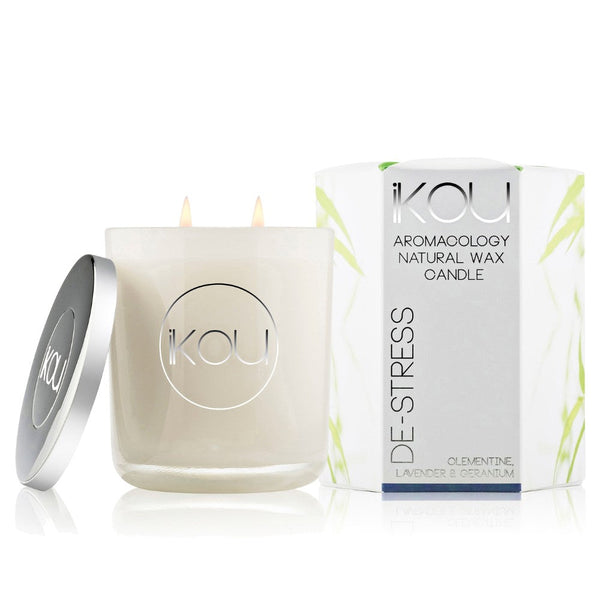 iKOU Aromacology Candle Glass - De-Stress (Large) - Beauty Affairs2